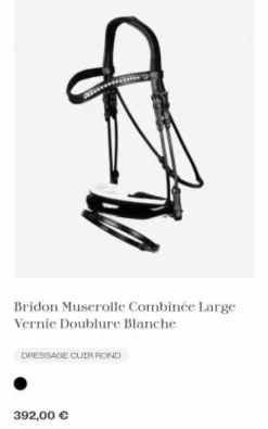 Clearance Bridon dressage vernis et blanc taille cob Bridons Et Brides·Bridon Cuir