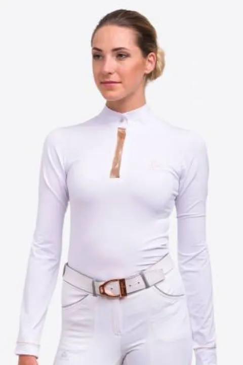 Chemise de concours à manches longues ROSE GOLD - - Tissu respirant Femme La Cavalière En Concours|La Femme En Concours