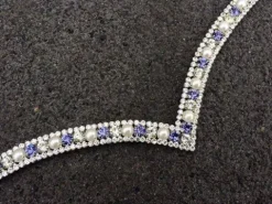 Hot Frontal strass blancs et bleu indigo - Éclat et élégance Bridons Et Brides·Frontal