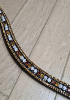 Clearance Frontal strass cuivre, et topaze Bridons Et Brides·Frontal