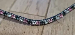 Best Frontal strass gris, blanc et rose strass fin Bridons Et Brides·Frontal