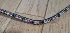 Best Frontal strass gris, blanc et rose strass fin Bridons Et Brides·Frontal