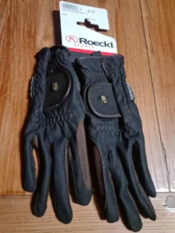 Sale Gants Roeckl noir / moka Femme Gants D'Équitation|Tenue D'Équitation Femme·Gants D'équitation Femme