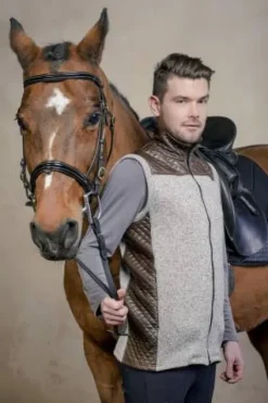 Outlet Gilet de équitation avec inserts imperméables - Homme Tenue D'Équitation Homme·Gilets Et Bodywarmer