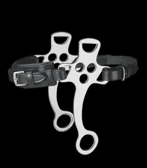 Sale Hackamore professionnel branches courtes - - Cuir noir Mors Et Embouchures