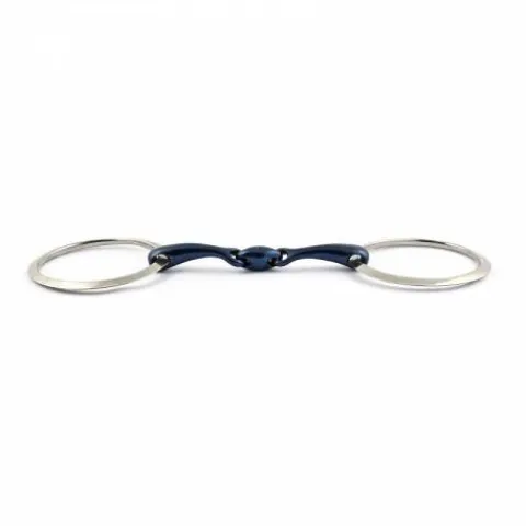 Best Mors Blue Steel grands anneaux plats double brisure - Mors Et Embouchures