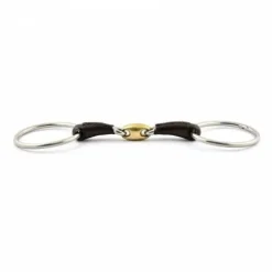 Mors deux anneaux double brisure recouvert de cuir - Jump'in Mors Et Embouchures