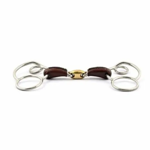 Discount Mors Pessoa allemand avec double brisure recouvert de cuir - Jump'In Mors Et Embouchures