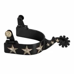 Sale Éperons noirs 6 étoiles western - Fer noir Éperons Western|Eperons