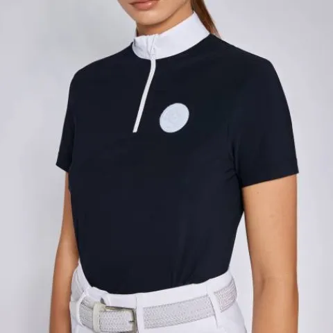 New Polo de compétition Jersey zip marine - Femme La Cavalière En Concours|La Femme En Concours