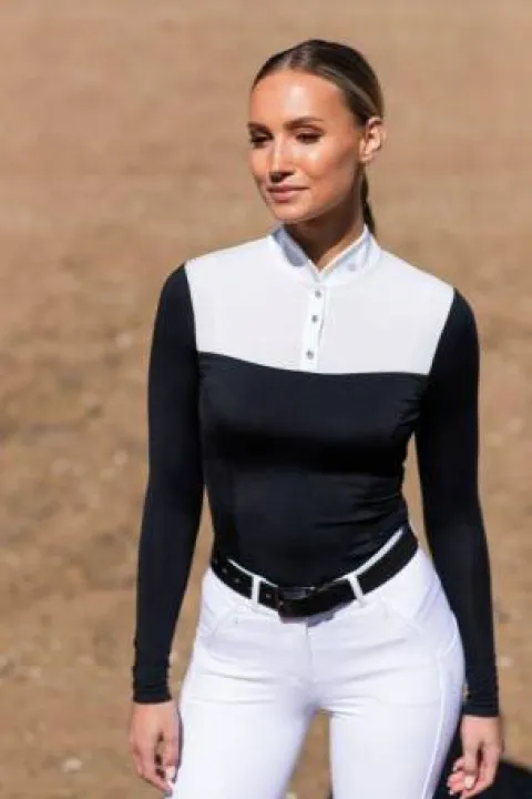 Polo de concours manches longues Revenew Black Edition - Femme La Cavalière En Concours|La Femme En Concours