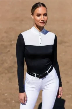 Polo de concours manches longues Revenew Black Edition - Femme La Cavalière En Concours|La Femme En Concours