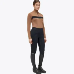 Polo manches longues zip Toffee Brown - Femme Tenue D'Équitation Femme·Polos Et Chemises