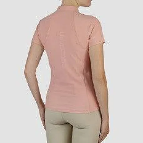New Polo technique manches courtes zip paillettes - - Tissu respirant Femme Tenue D'Équitation Femme·Polos Et Chemises