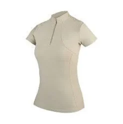 New Polo technique manches courtes zip paillettes - - Tissu respirant Femme Tenue D'Équitation Femme·Polos Et Chemises