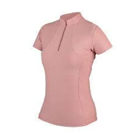 New Polo technique manches courtes zip paillettes - - Tissu respirant Femme Tenue D'Équitation Femme·Polos Et Chemises