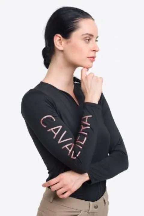Online Polo technique manches longues Rose Gold - - Performance Femme Tenue D'Équitation Femme·Polos Et Chemises
