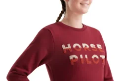 Hot Team Sweat-shirt femme Rouge - Femme Tenue D'Équitation Femme·Sweat Shirt, Polaire Et Pull Femme