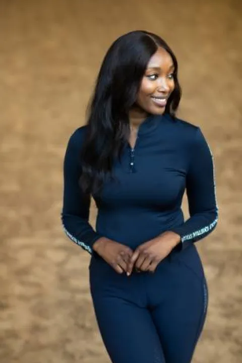 Sale Top Power Top Modern Tech Navy - Femme Tenue D'Équitation Femme·Polos Et Chemises