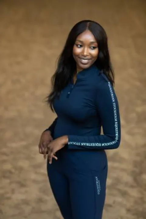 Sale Top Power Top Modern Tech Navy - Femme Tenue D'Équitation Femme·Polos Et Chemises