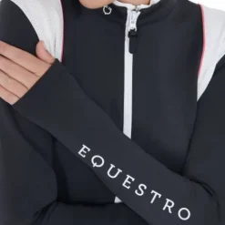 Sale Veste technique avec inserts perforés marine/fuchsia - Femme Tenue D'Équitation Femme·Parka, Blouson, Doudoune