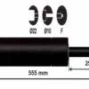 Best Vérin à gaz 1200n - entraxe 600mm Pièces Détachées Van Et Camion