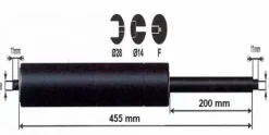Hot Vérin à gaz 1200n - entraxe 500mm Pièces Détachées Van Et Camion