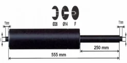 Best Vérin à gaz 1300n - entraxe 600mm Pièces Détachées Van Et Camion