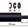 Clearance Vérin à gaz 2000n - entraxe 800mm Pièces Détachées Van Et Camion