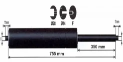 Clearance Vérin à gaz 2000n - entraxe 800mm Pièces Détachées Van Et Camion
