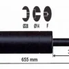 Outlet Vérin à gaz 1500n - entraxe 700mm Pièces Détachées Van Et Camion