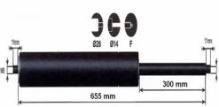 Hot Vérin à gaz 400n - entraxe 700mm Pièces Détachées Van Et Camion