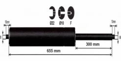 Hot Vérin à gaz 200n - entraxe 700mm Pièces Détachées Van Et Camion