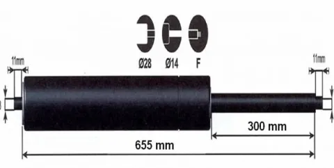 Sale Vérin à gaz 2100n - entraxe 700mm Pièces Détachées Van Et Camion