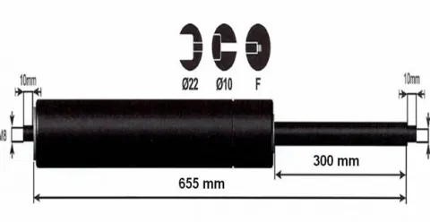 Sale Vérin à gaz 1200n - entraxe 700mm Pièces Détachées Van Et Camion