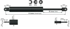 Clearance Vérin à gaz soudée 800n - Entraxe 785mm Pièces Détachées Van Et Camion